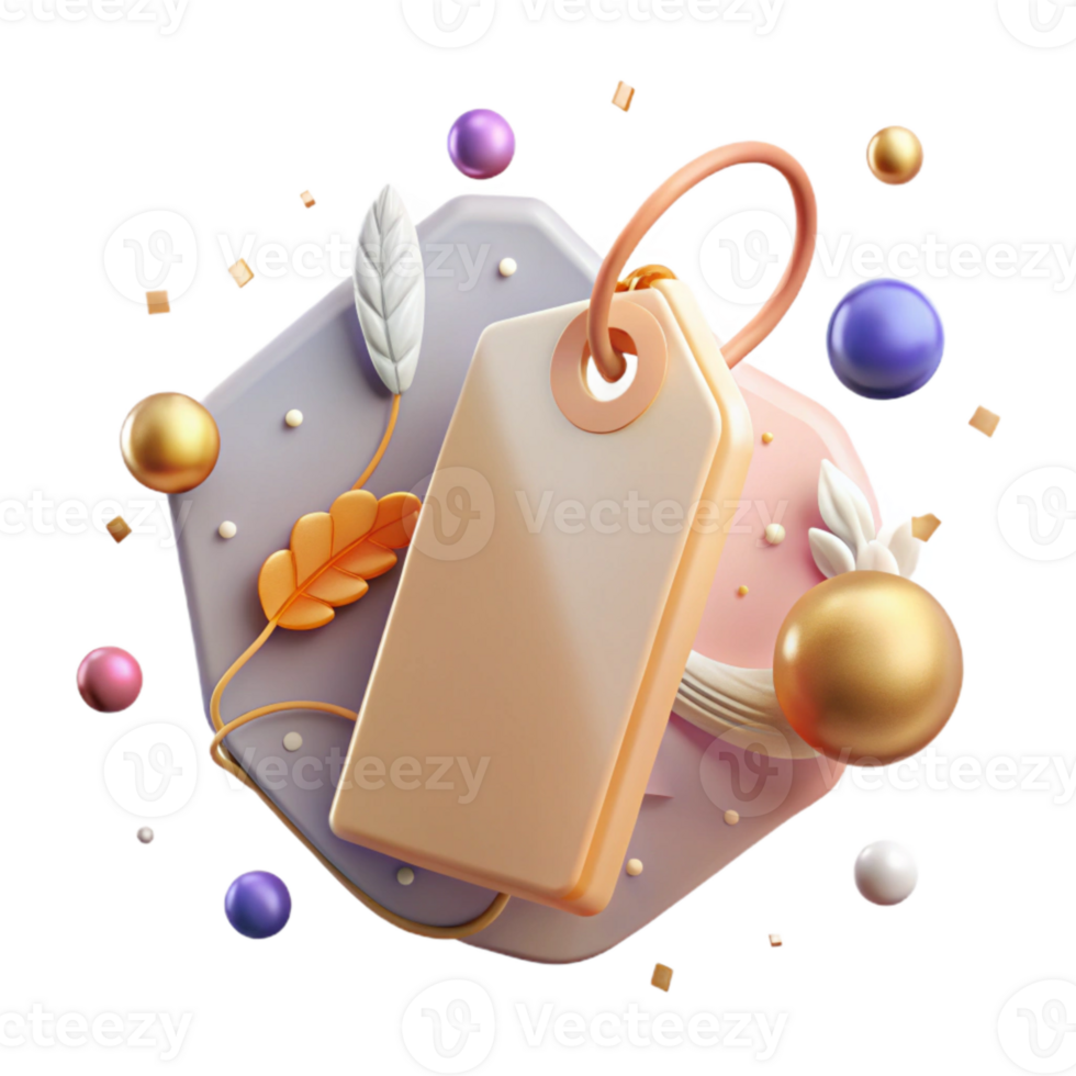 vibrant classic Anniversary Gift Tag Blank Space for Text Isolated genuine png
