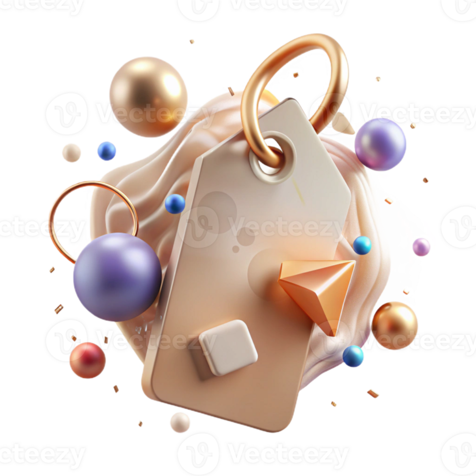 magnificent abstract Anniversary Gift Tag Blank Space for Text Isolated detailed png