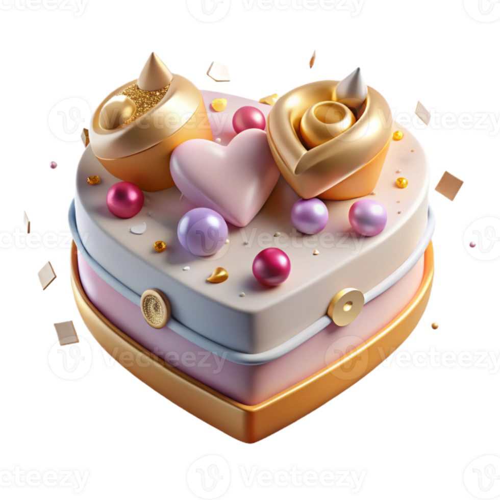 elegant creative Anniversary Heart Shaped Cake Transparent for Romantic Celebrations high resolution png