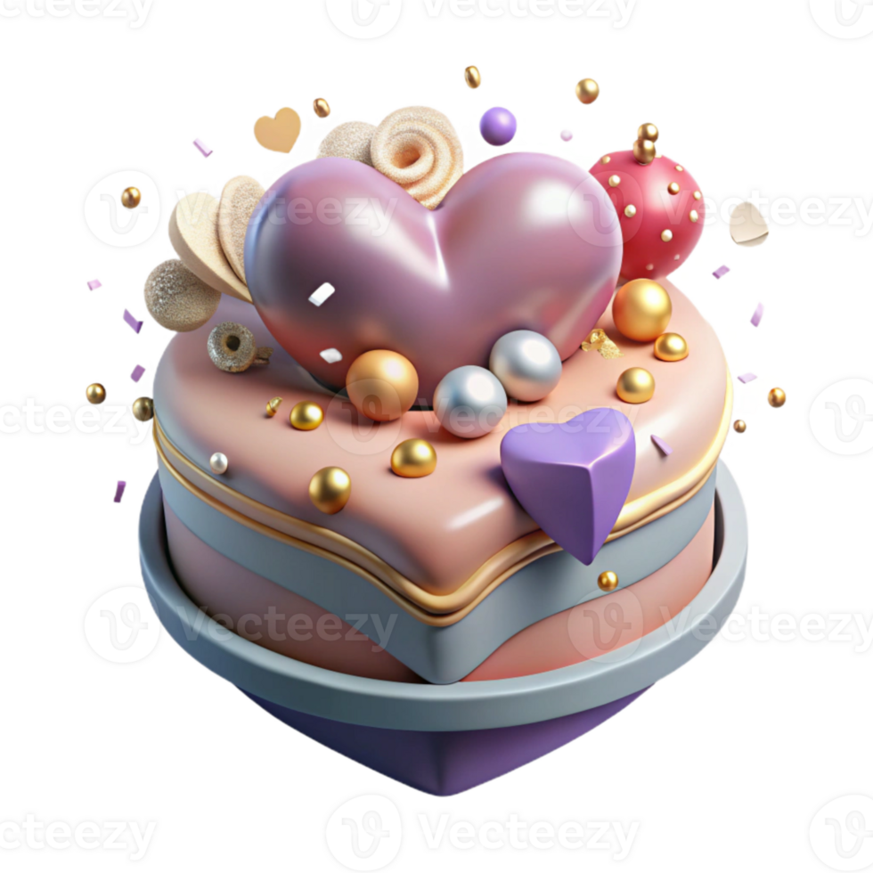 impressive abstract Anniversary Heart Shaped Cake Transparent for Romantic Celebrations original png