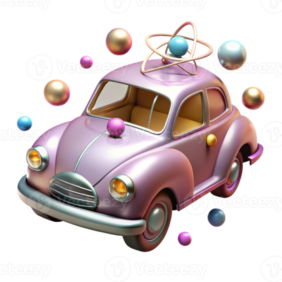 magnificent creative Atomic Age Car Illustration Isolated for Vintage Posters professional png