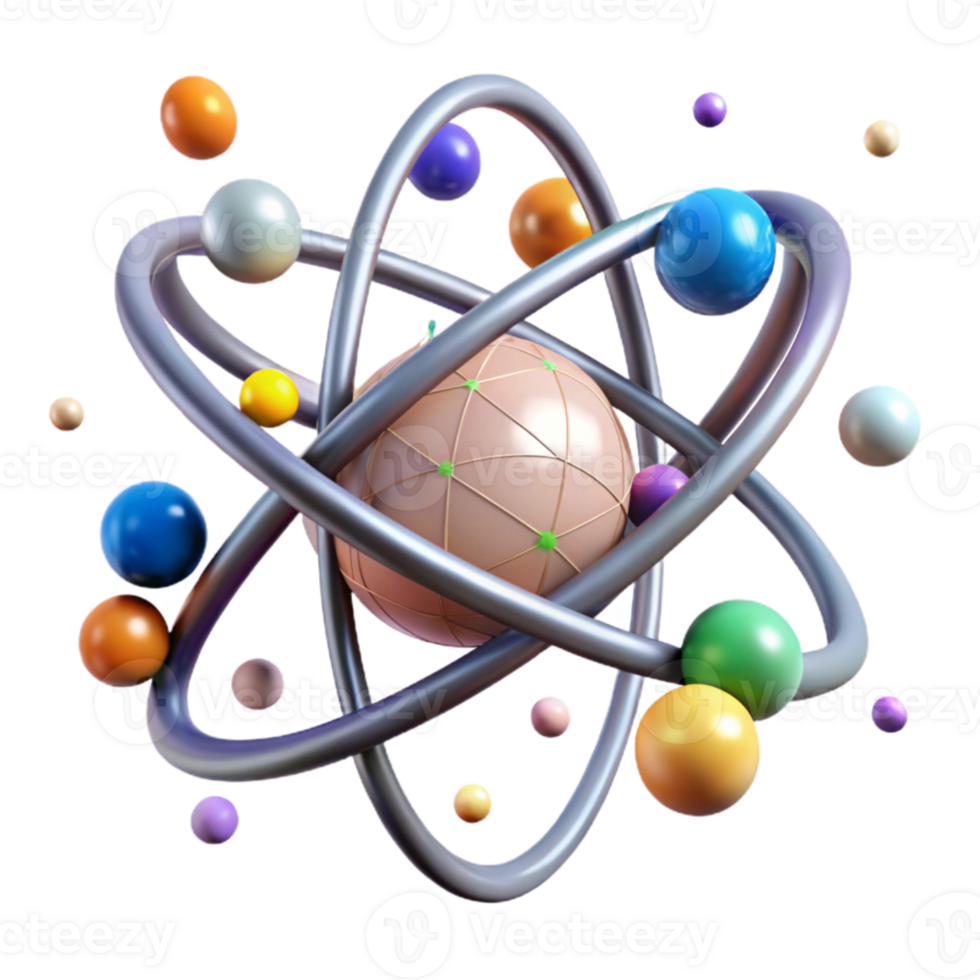 wonderful modern Atom Model Structure Illustration Transparent for Physics Projects high quality png