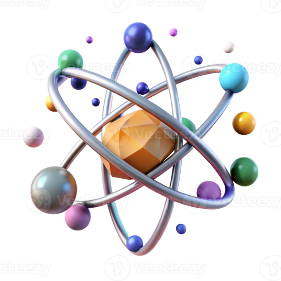 magnificent minimalist Atom Model Structure Illustration Transparent for Physics Projects authentic png