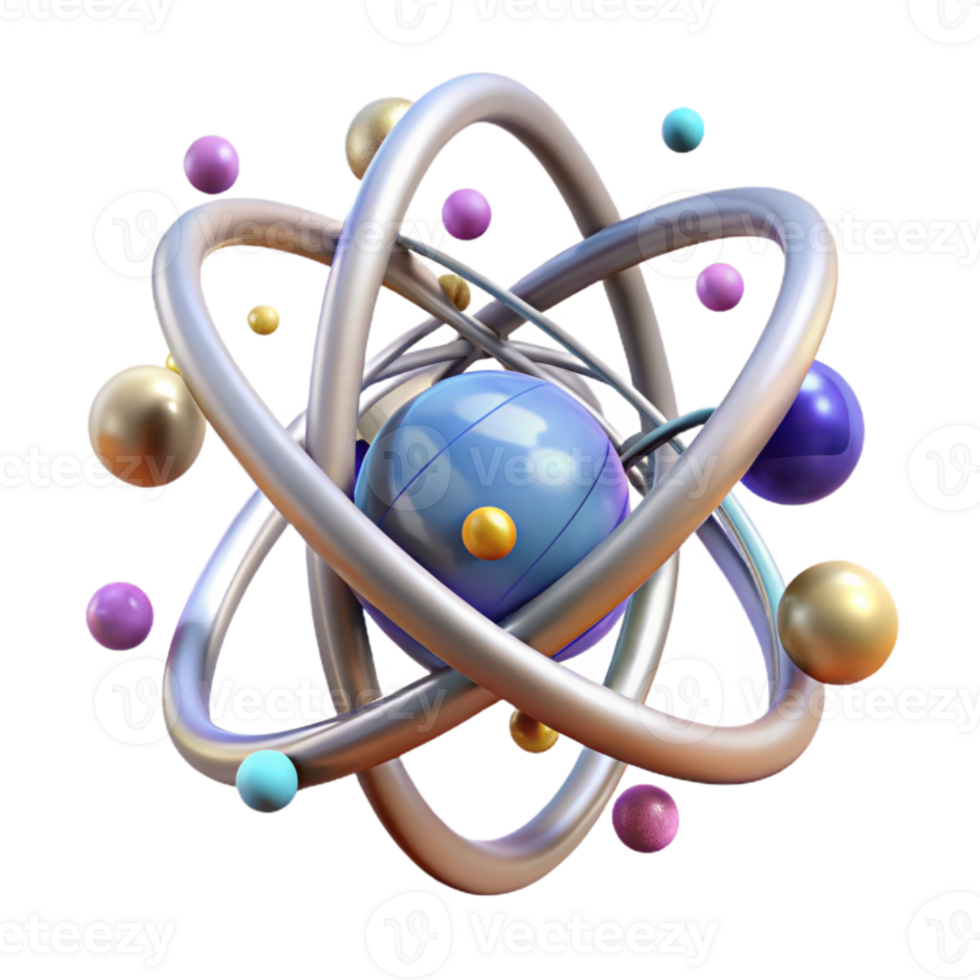 stunning abstract Atom Model Structure Transparent for Physics Projects high resolution png