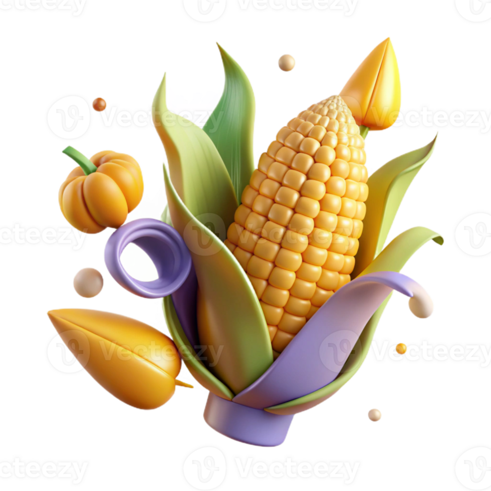 elegant abstract Autumn Corn Stalk Cutout for Harvest Season authentic png