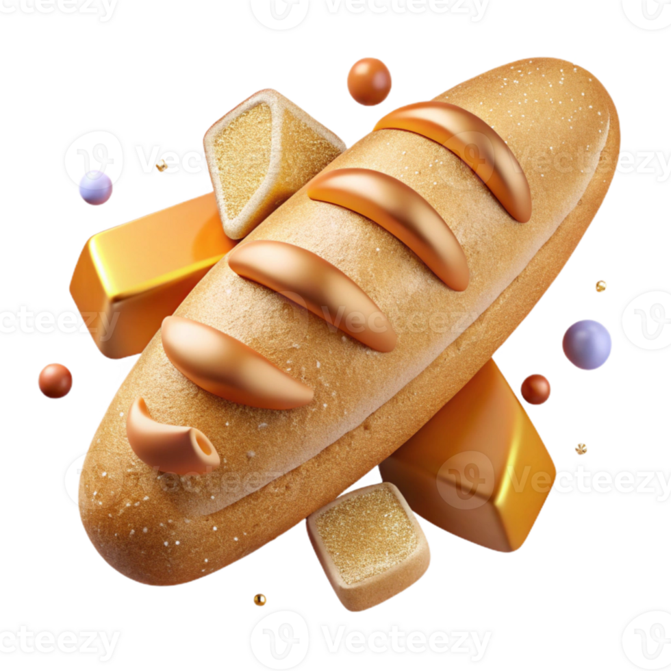 magnificent rustic Baguette Loaf Sliced Crusty Cutout for Bakery Marketing authentic png