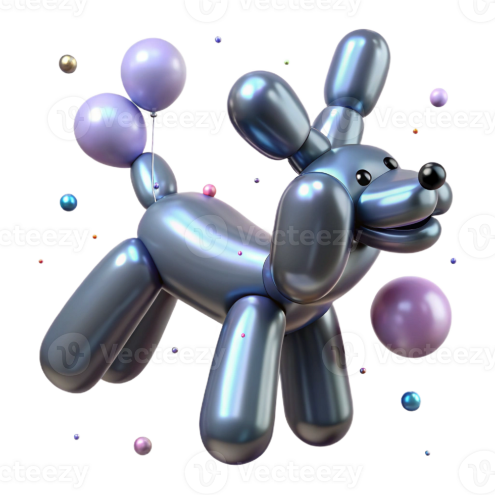 dramatic rustic Balloon Animal Dog Shape Isolated for Childrens Parties authentic png