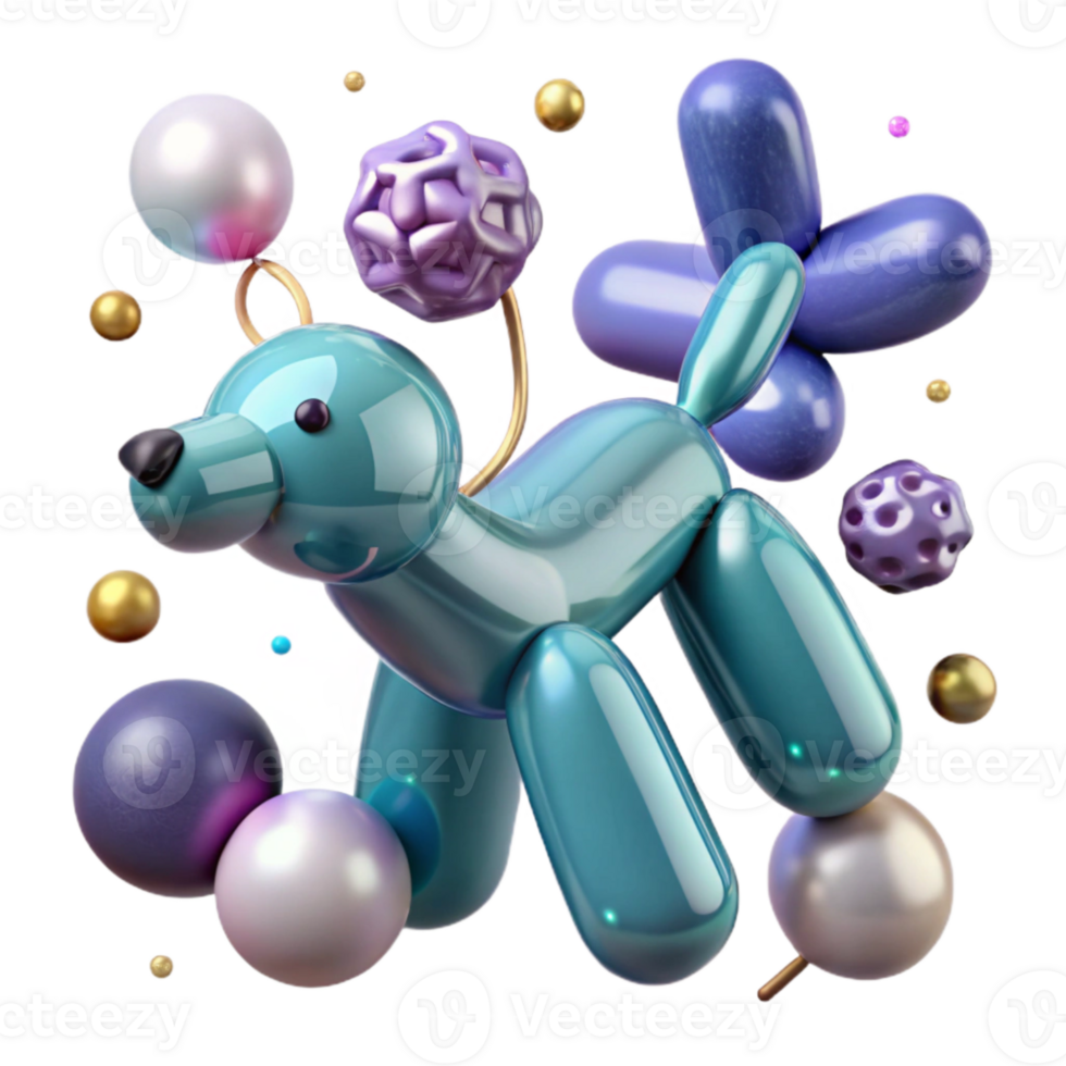 stunning contemporary Balloon Animal Dog Shaped Twisted Transparent premium png