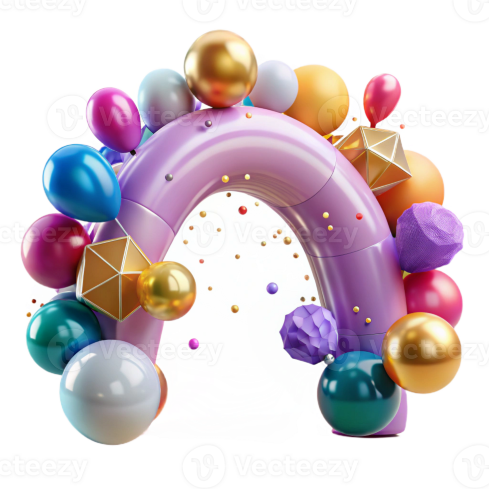 vibrant modern Balloon Arch Colorful Decoration Transparent exclusive png