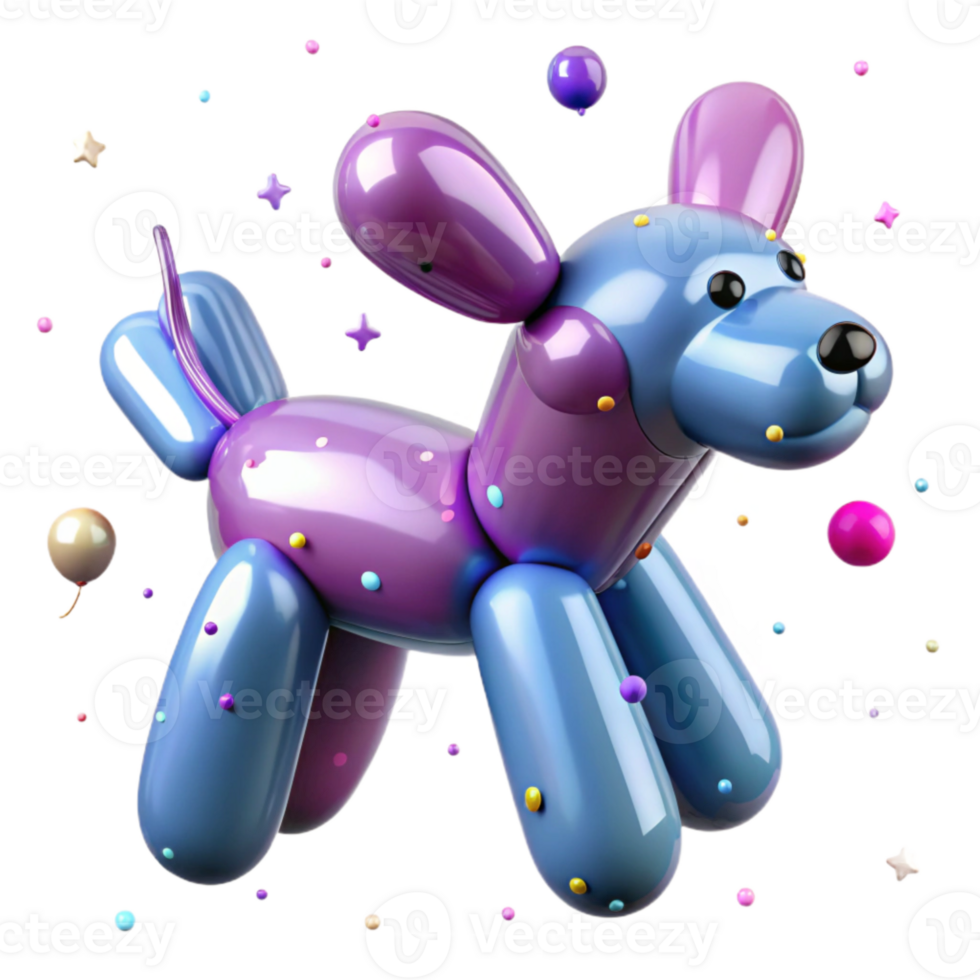 extraordinary classic Balloon Animal Dog Shape Isolated for Childrens Parties high quality png