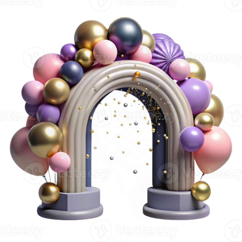 vibrant artistic Balloon Arch Entrance Decoration Festive Celebration Isolated high quality png
