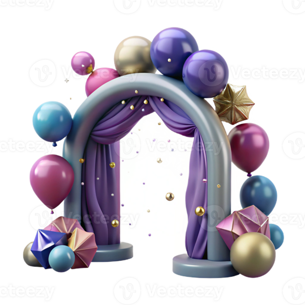 beautiful classic Balloon Arch Entrance Decoration Festive Celebration Isolated authentic png