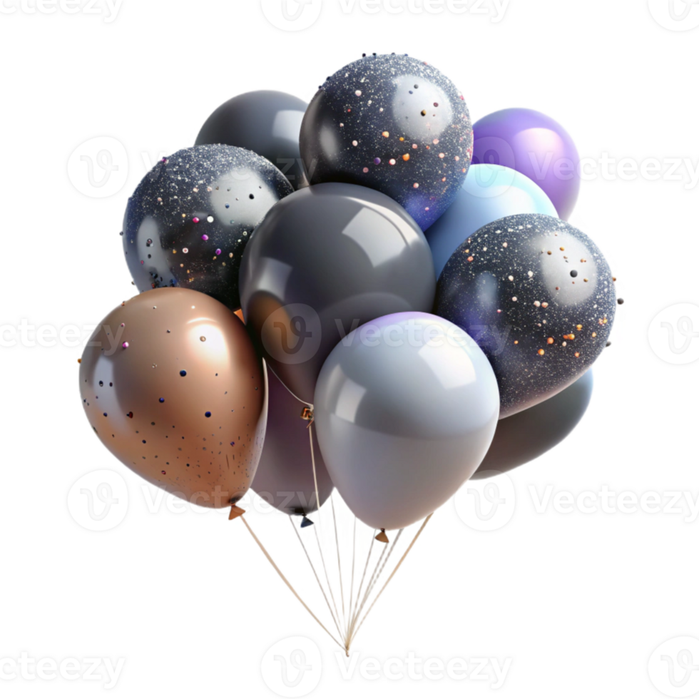 wonderful artistic Balloon Bunch Shadow Overlay Transparent for Depth professional png