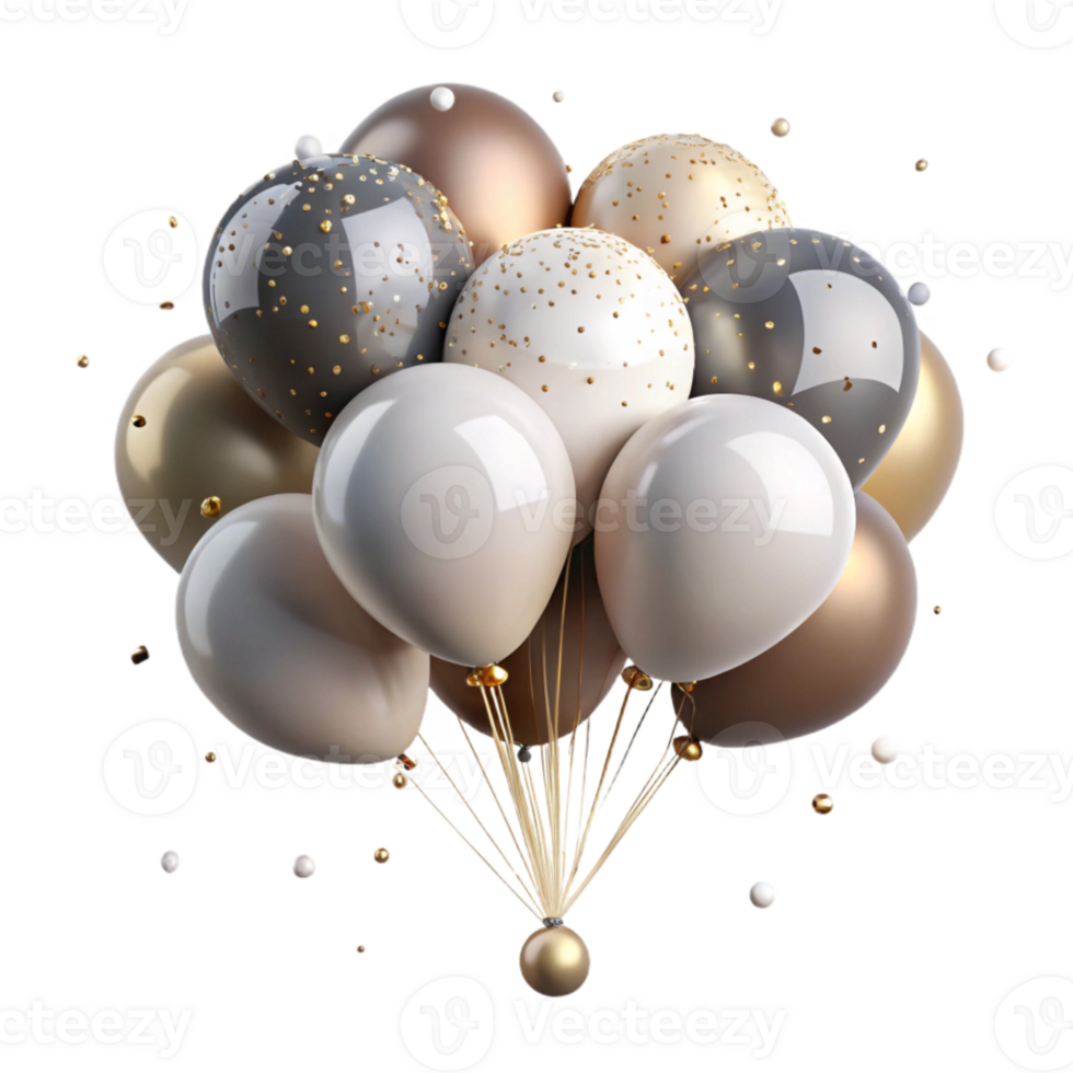 vibrant rustic Balloon Bunch Shadow Overlay Transparent for Depth detailed png