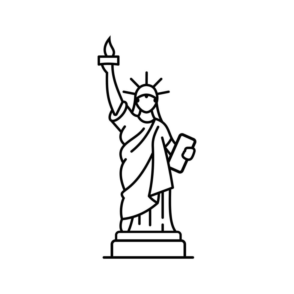 Statue Of Liberty Single Icon vector
