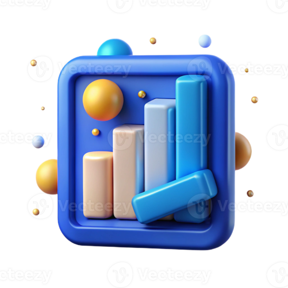 extraordinary minimalist Bar Graph Icon Blue Isolated for Data Visualization authentic png