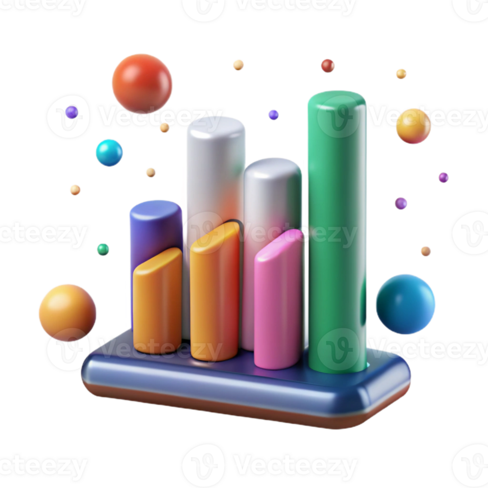 elegant classic Bar Graph Sales Data Visualization Isolated for Marketing Reports png