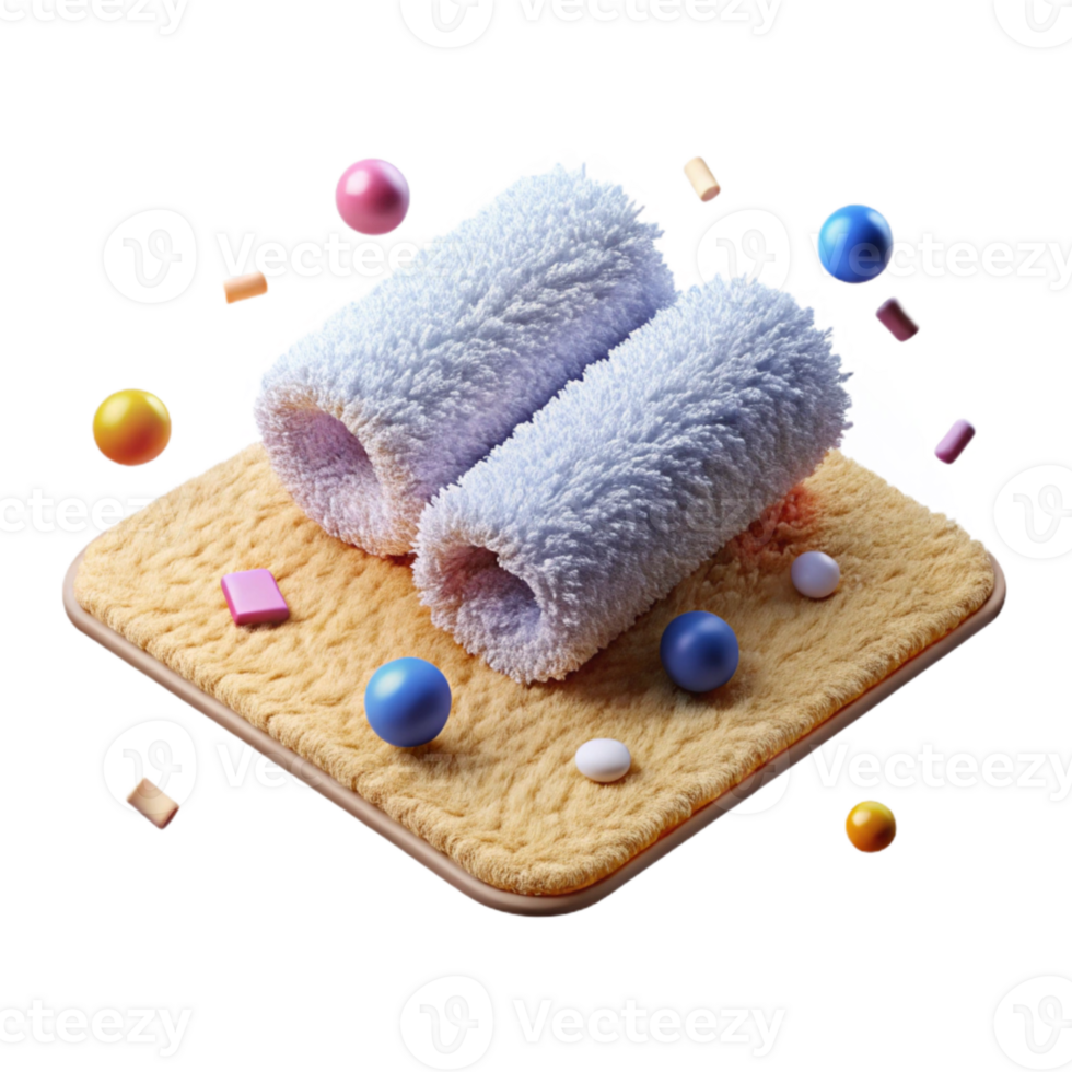 stunning artistic Bath Mat Soft Texture Isolated Bathroom Floor premium png