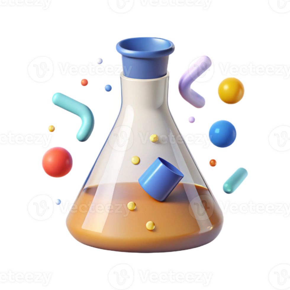 beautiful traditional Beaker Chemistry Icon Transparent for Medical Research detailed png