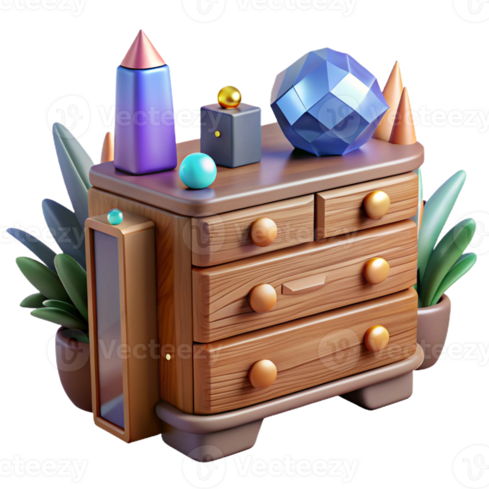 stunning artistic Bedroom Dresser Wooden Drawers Transparent Furniture high quality png