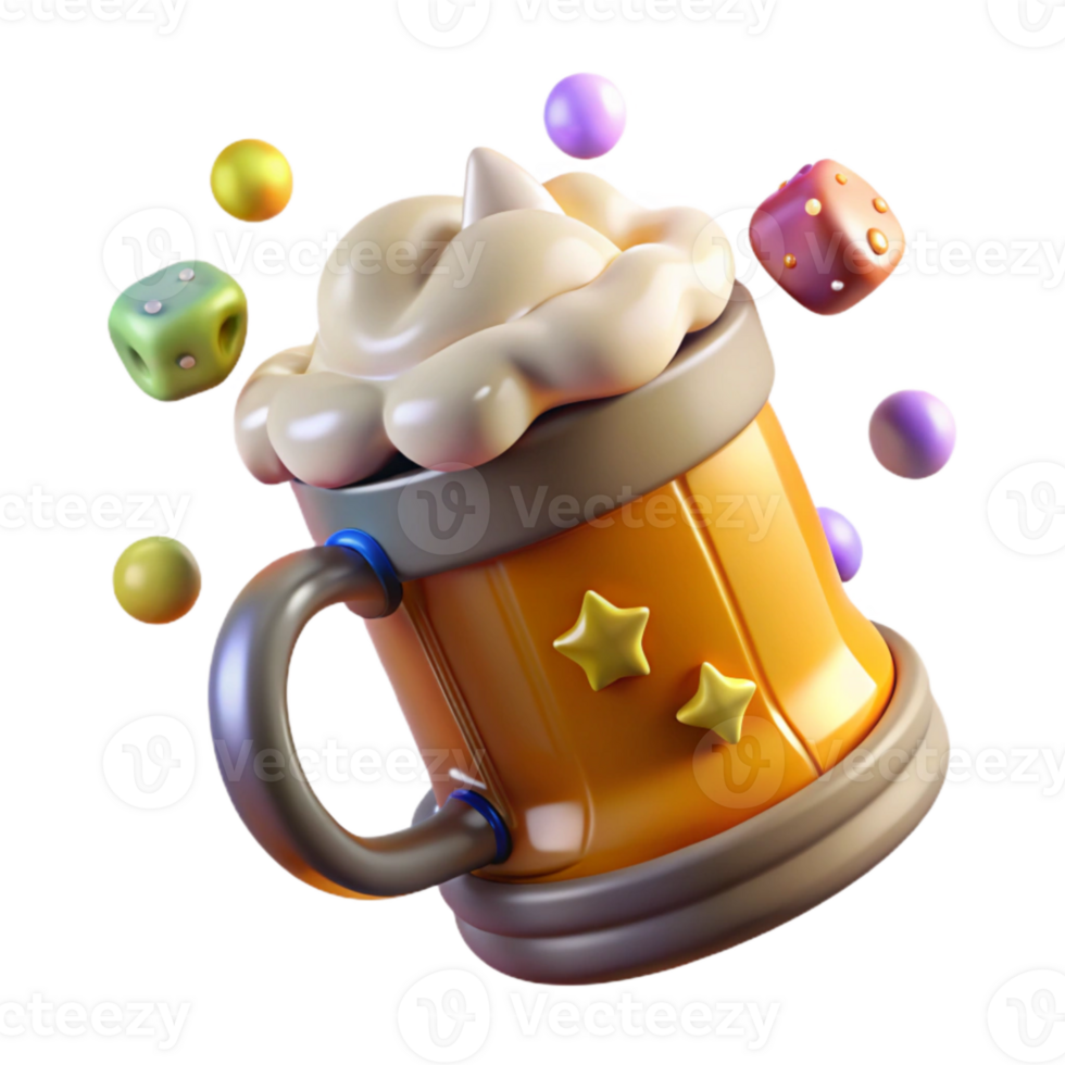 wonderful abstract Beer Mug with Foam Transparent for Brewery Graphics png