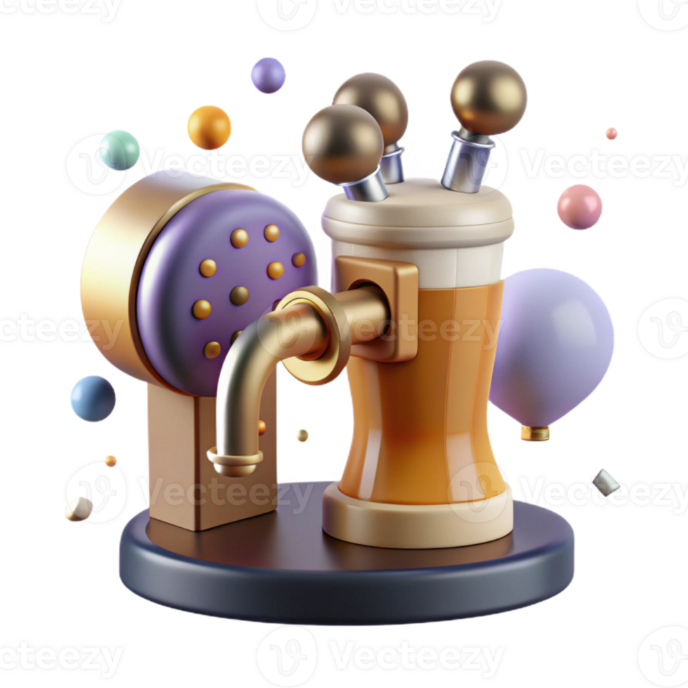 wonderful contemporary Beer Tap with Foam Cutout for Brewery Websites premium png