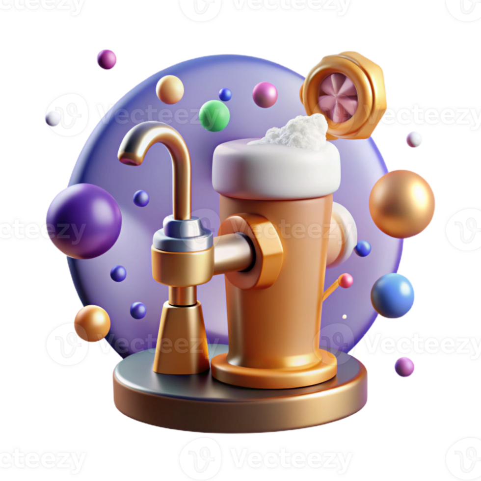 extraordinary vintage Beer Tap with Foam Cutout for Brewery Websites original png