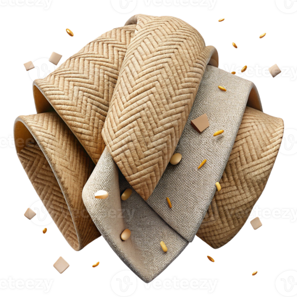 serene artistic Beige Herringbone Fabric Texture Cutout for Upholstery Projects professional png