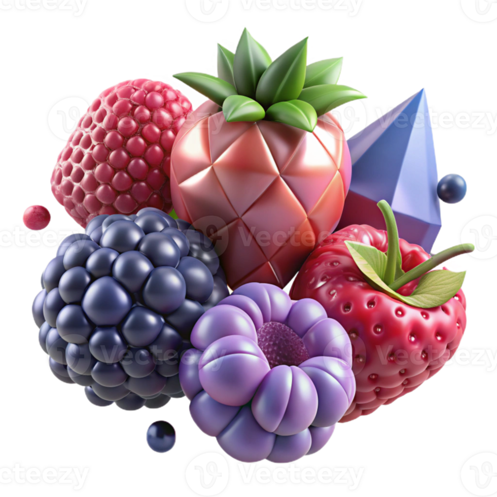 magnificent traditional Berry Fruits Assorted Mix Isolated for Jam Making detailed png