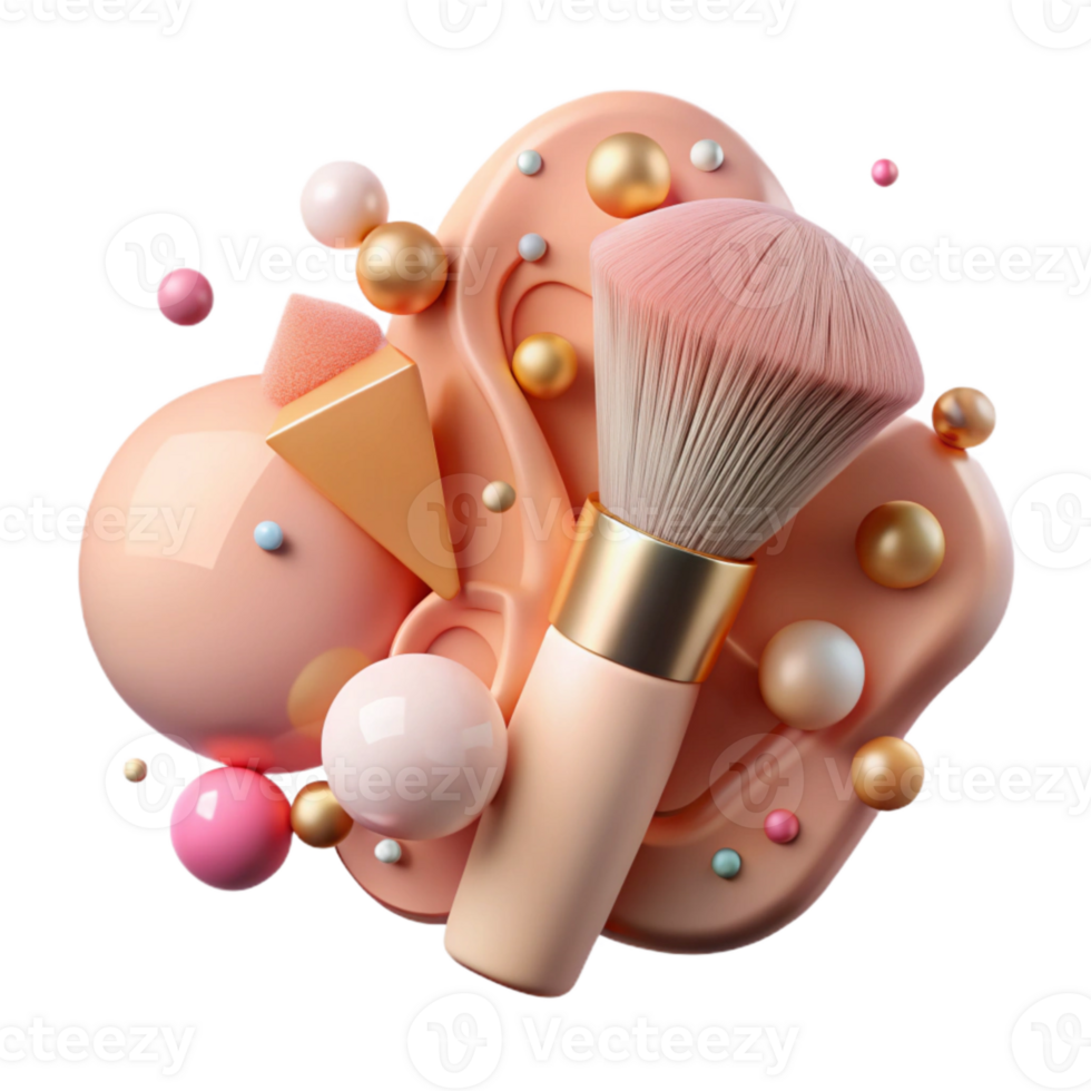 serene rustic Blush Brush Soft Bristles Cutout for Makeup Artist Portfolio high resolution png