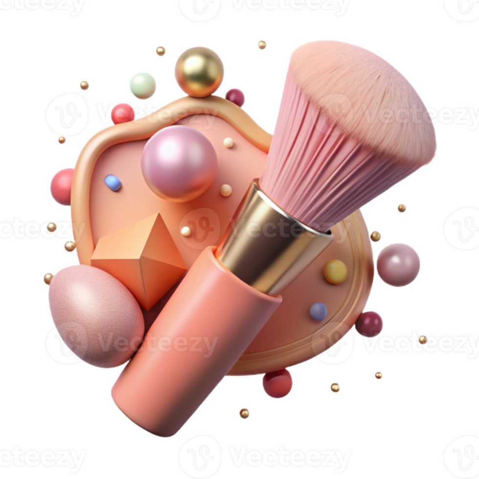 serene traditional Blush Brush Soft Bristles Cutout for Makeup Artist Portfolio png