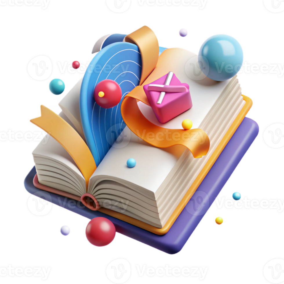 impressive creative Book Education Knowledge Isolated for School Projects high quality png
