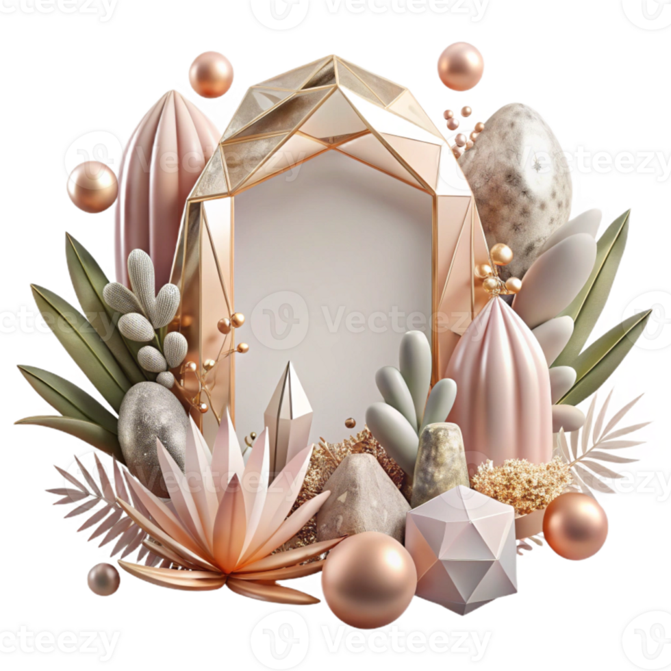 wonderful minimalist Botanical Frame Transparent for Vintage Graphics high resolution png