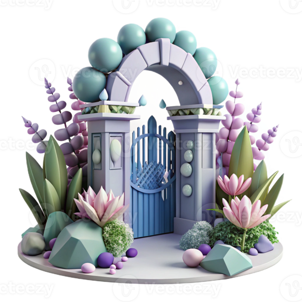 beautiful classic Botanical Garden Gate Cutout for Architectural Design high quality png