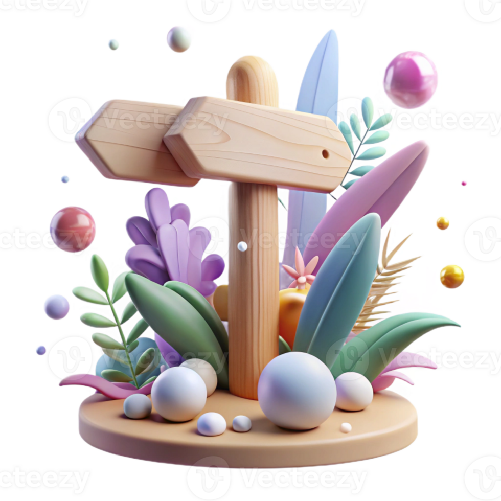 stunning classic Botanical Garden Signpost Cutout for Park Navigation detailed png