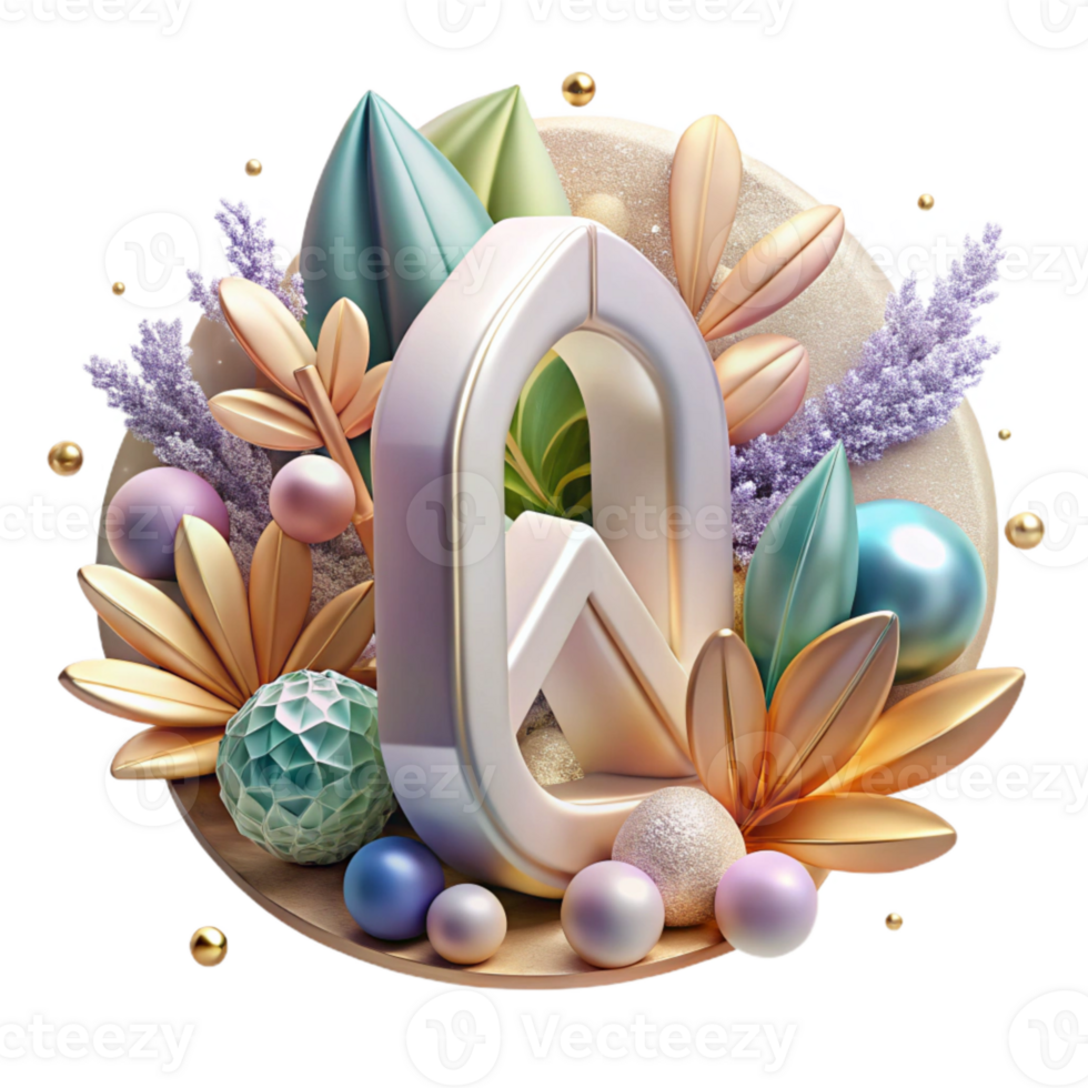 elegant contemporary Botanical Monogram Transparent for Personalized Designs original png