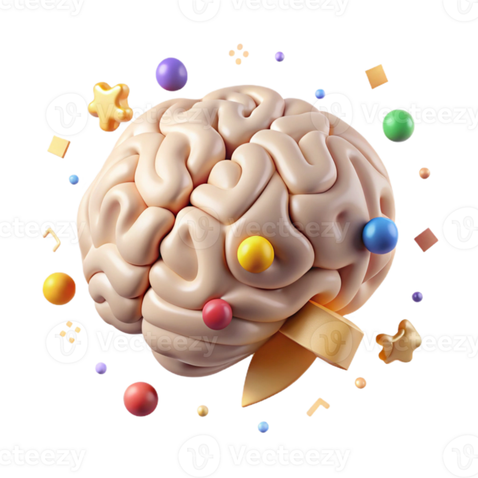vibrant contemporary Brain Scan Medical Imaging Cutout for Neurology Studies premium png