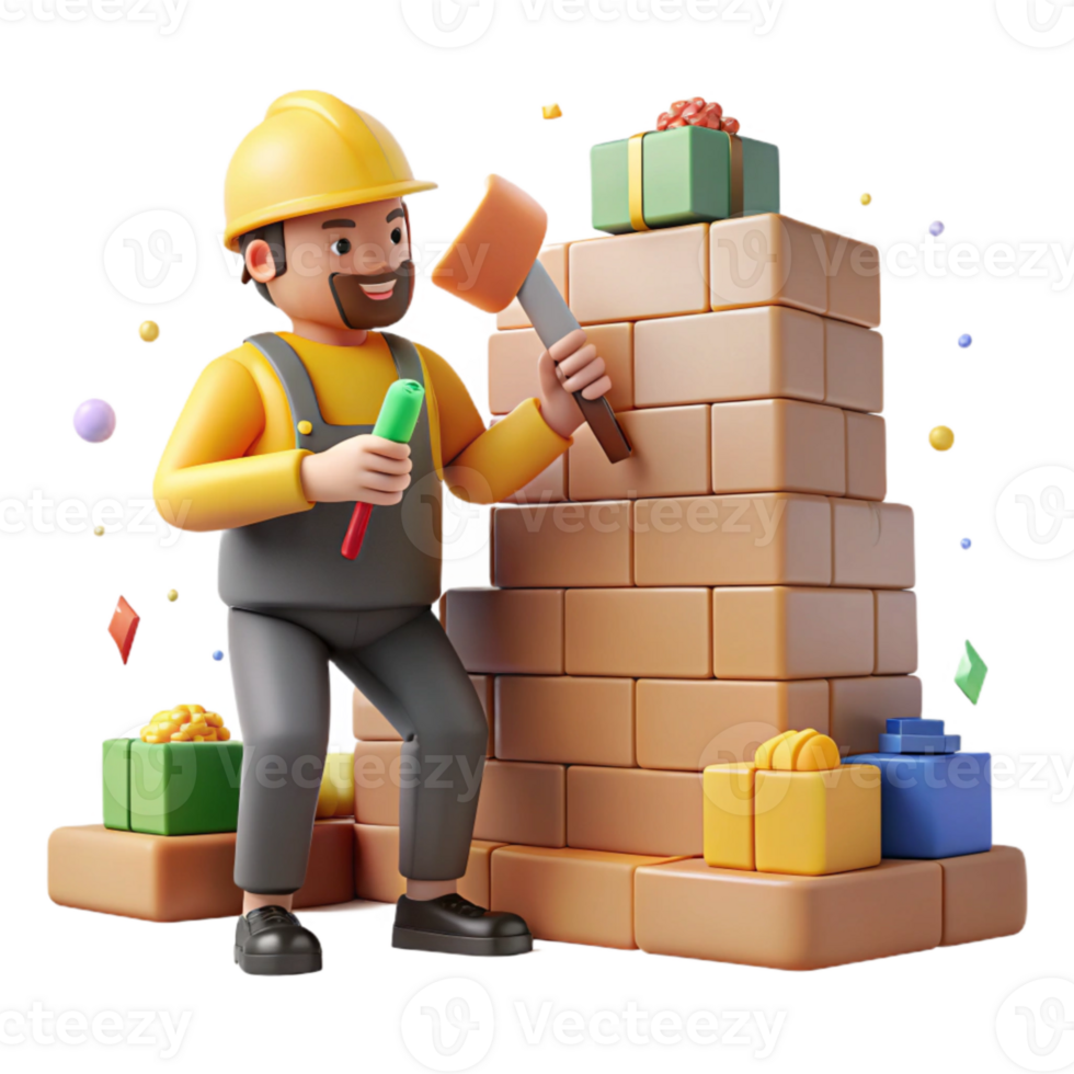 impressive classic Bricklayer Building Wall Construction Site Cutout exclusive png
