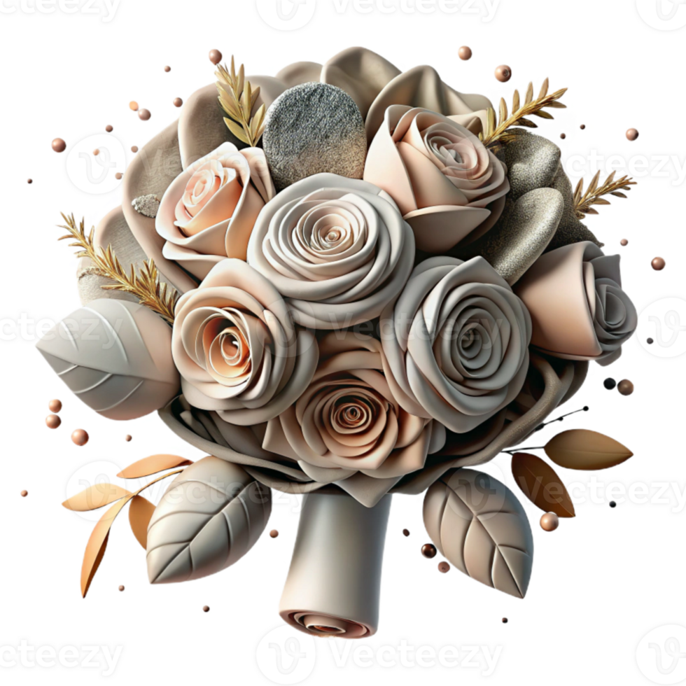 dramatic classic Bridal Bouquet Roses and Peonies Cutout for Floral Arrangements original png