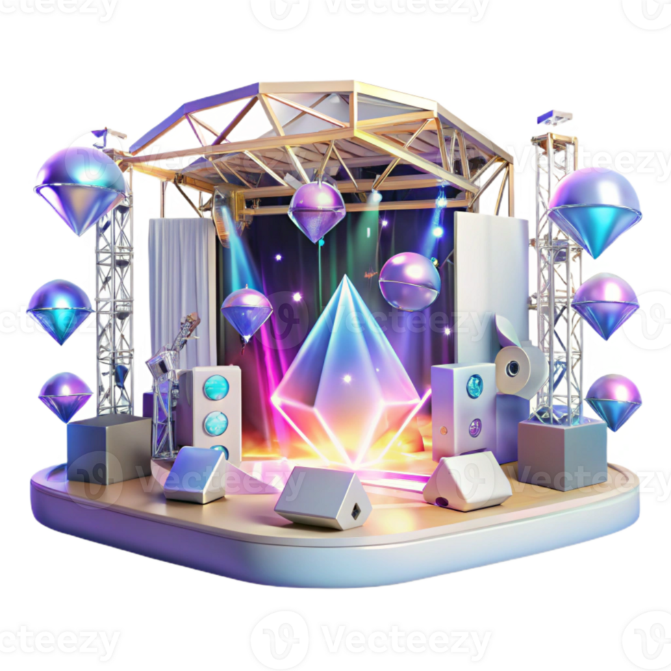 beautiful modern Bright Concert Stage Lighting Transparent for Show Promotion detailed png