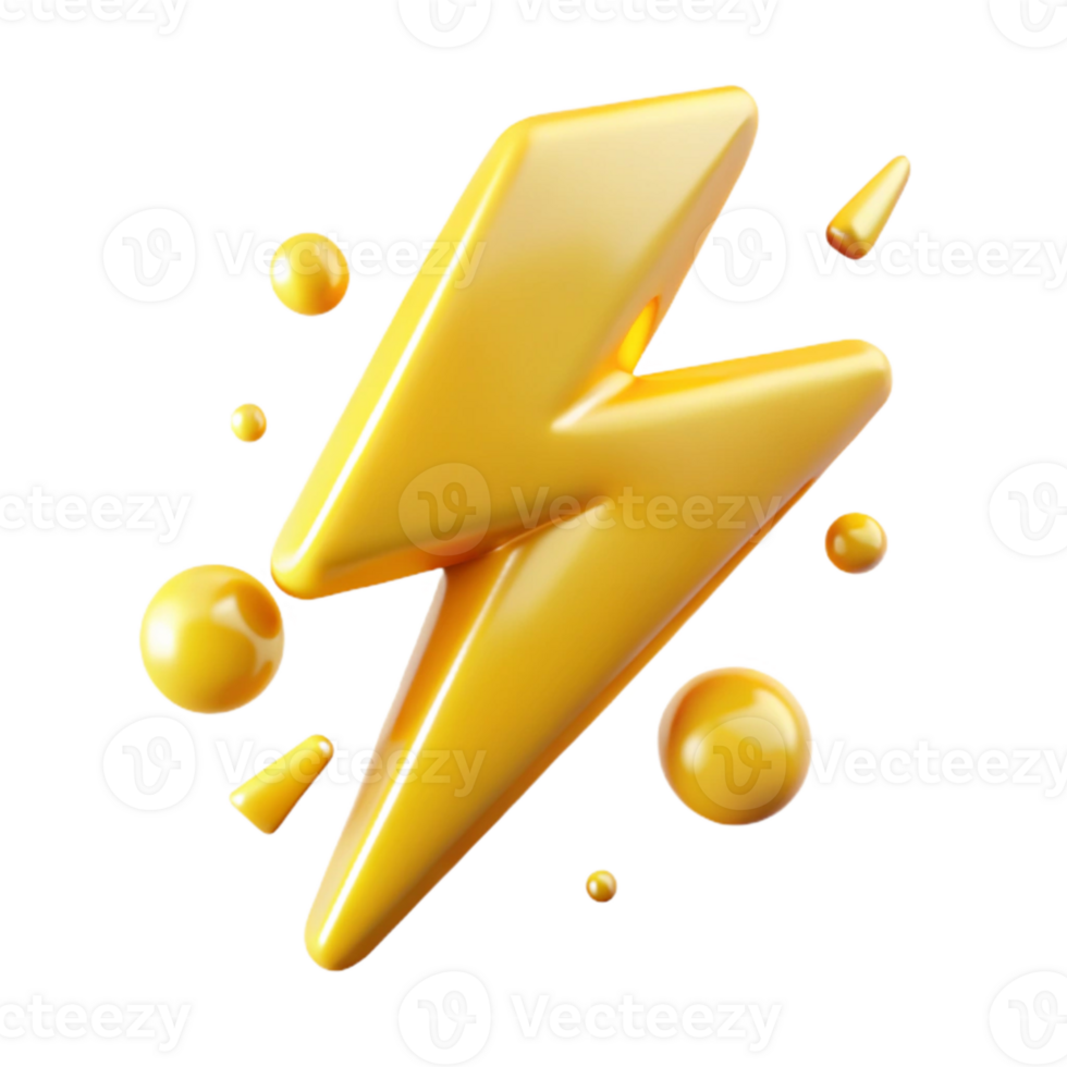 extraordinary minimalist Bright Yellow Lightning Transparent for Warning Graphics authentic png