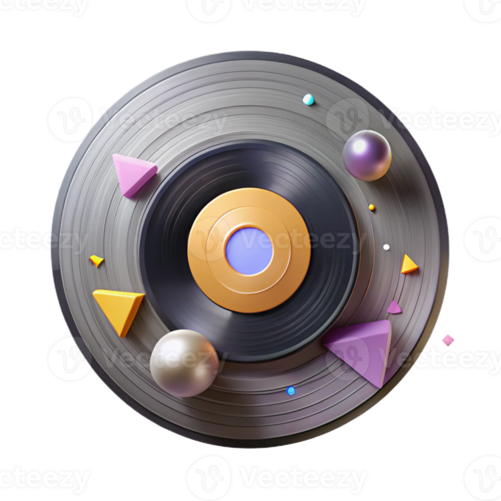 impressive abstract Broken Vinyl Record Pieces Isolated original png