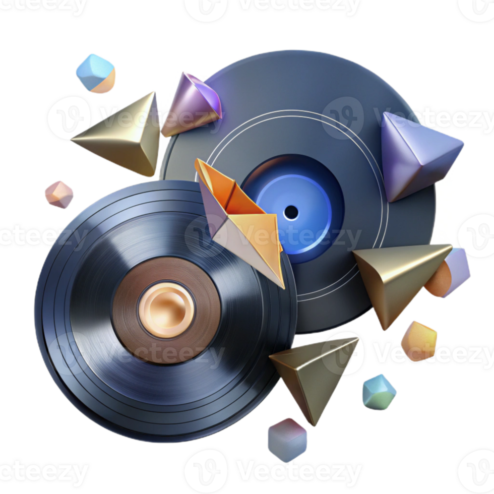extraordinary classic Broken Vinyl Record Pieces Isolated high resolution png