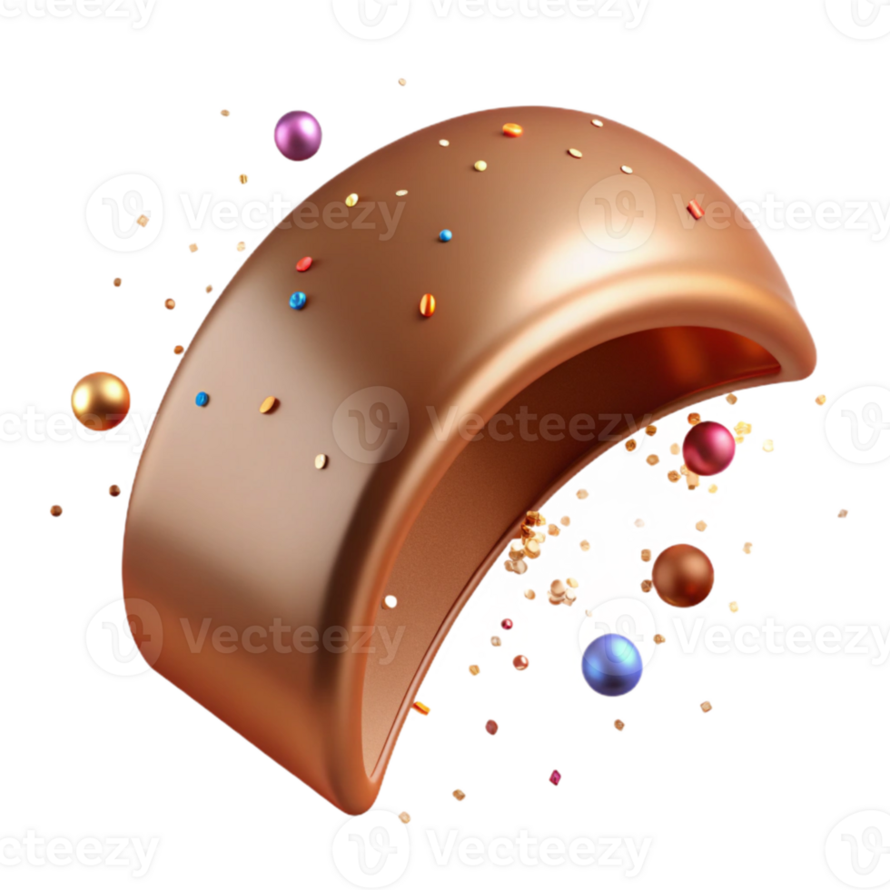 beautiful abstract Bronze Texture Curved Surface Isolated for 3d Modeling original png