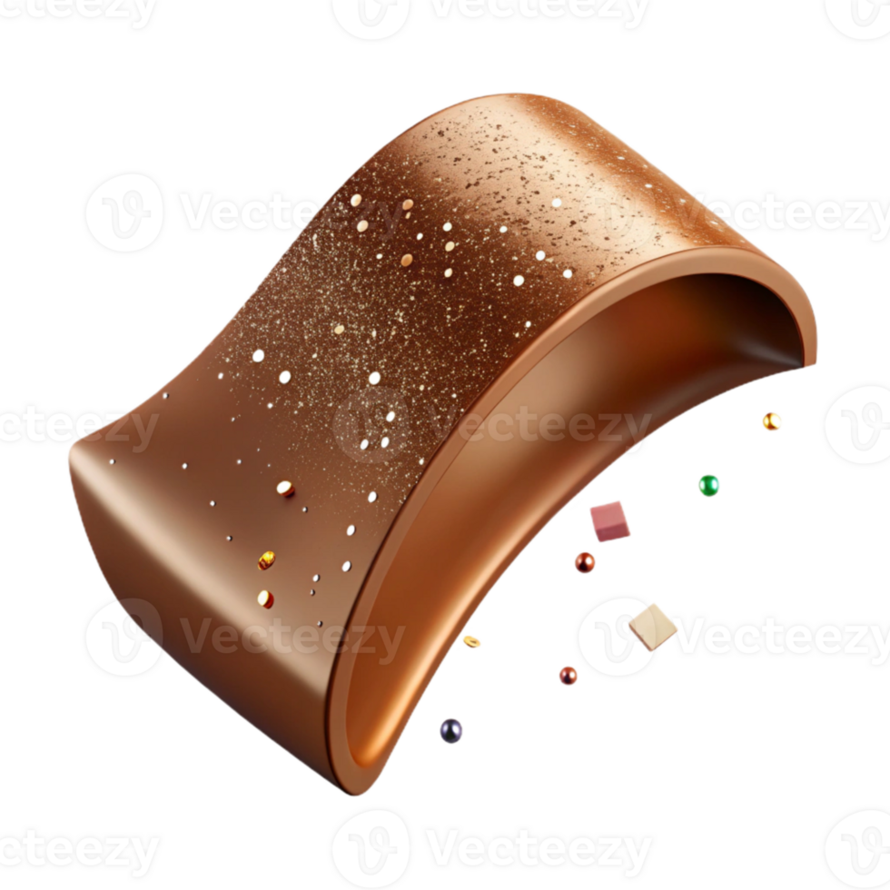 serene contemporary Bronze Texture Curved Surface Isolated for 3d Modeling exclusive png