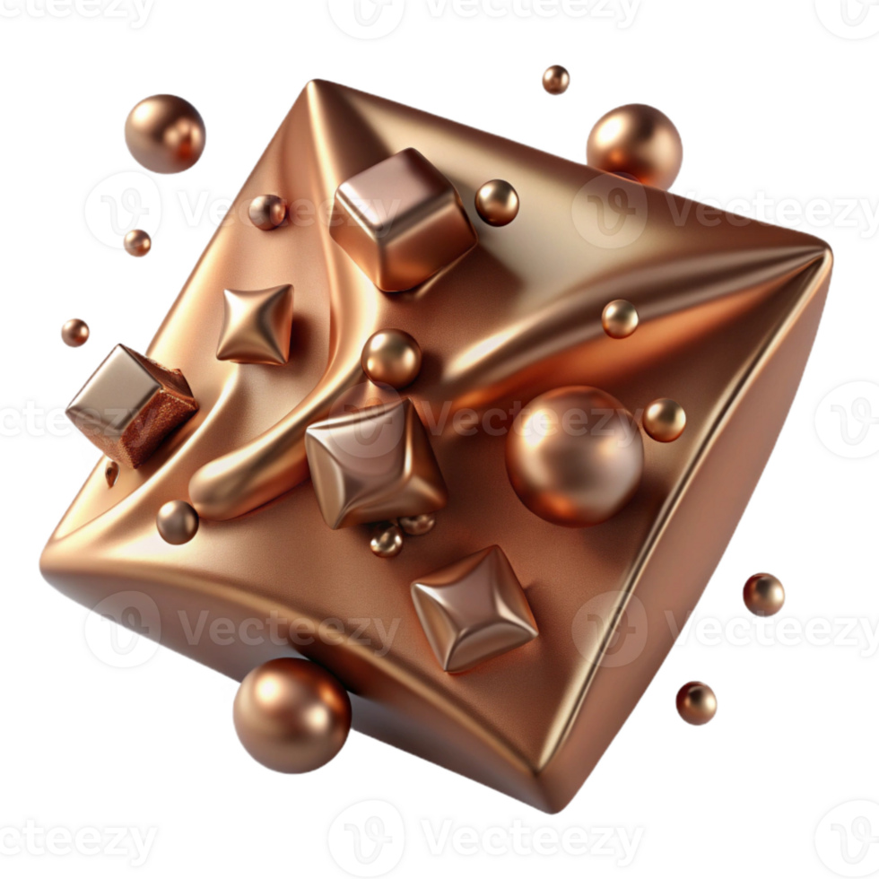 stunning abstract Bronze Texture with Reflective Surface Cutout for Product Photography detailed png