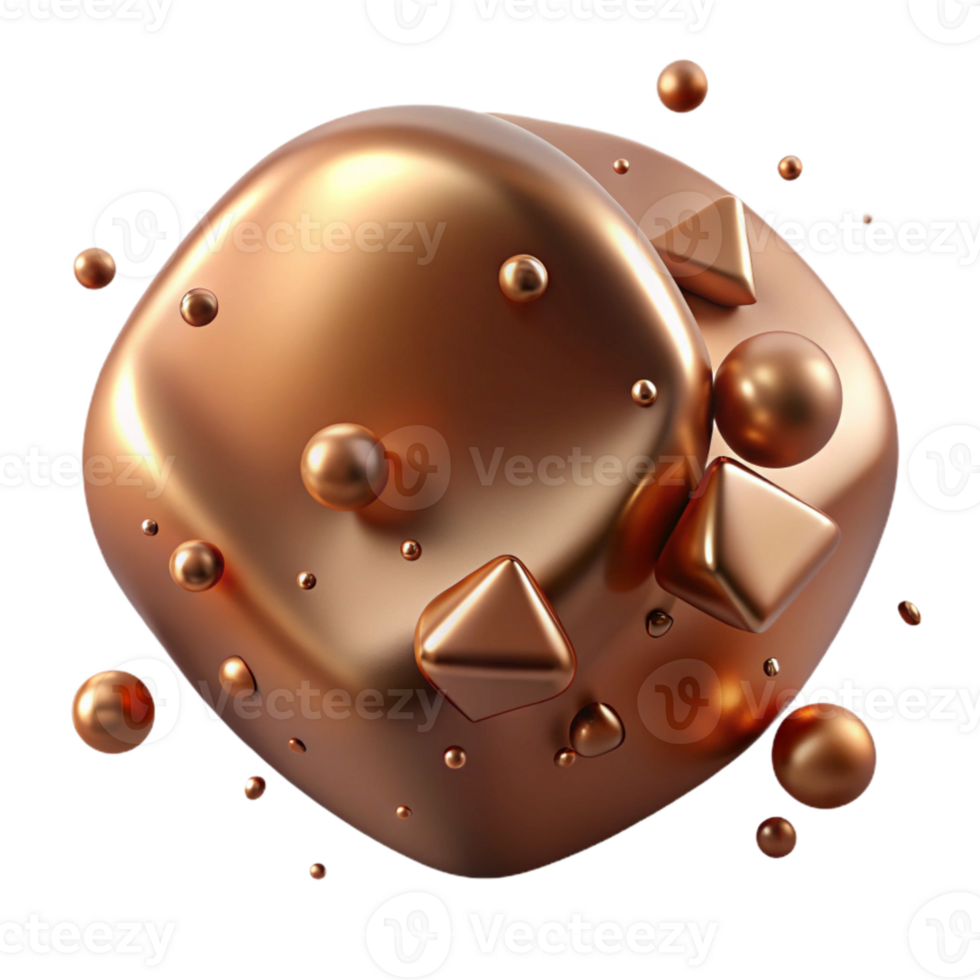 impressive abstract Bronze Texture with Reflective Surface Cutout for Product Photography authentic png