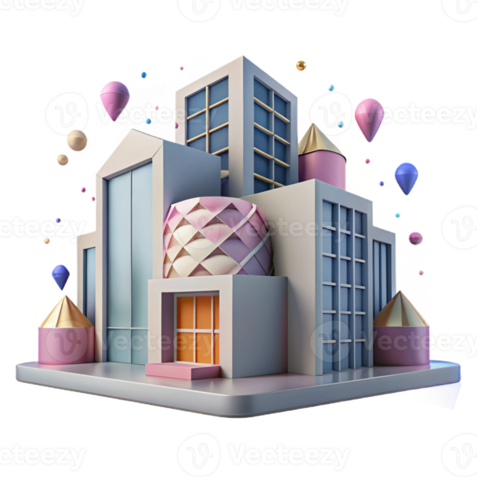 impressive contemporary Building Shape Facades Cutout for Architectural Renderings high quality png