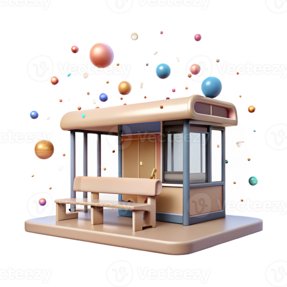 dramatic artistic Bus Stop City Transit Cutout for Public Transport premium png