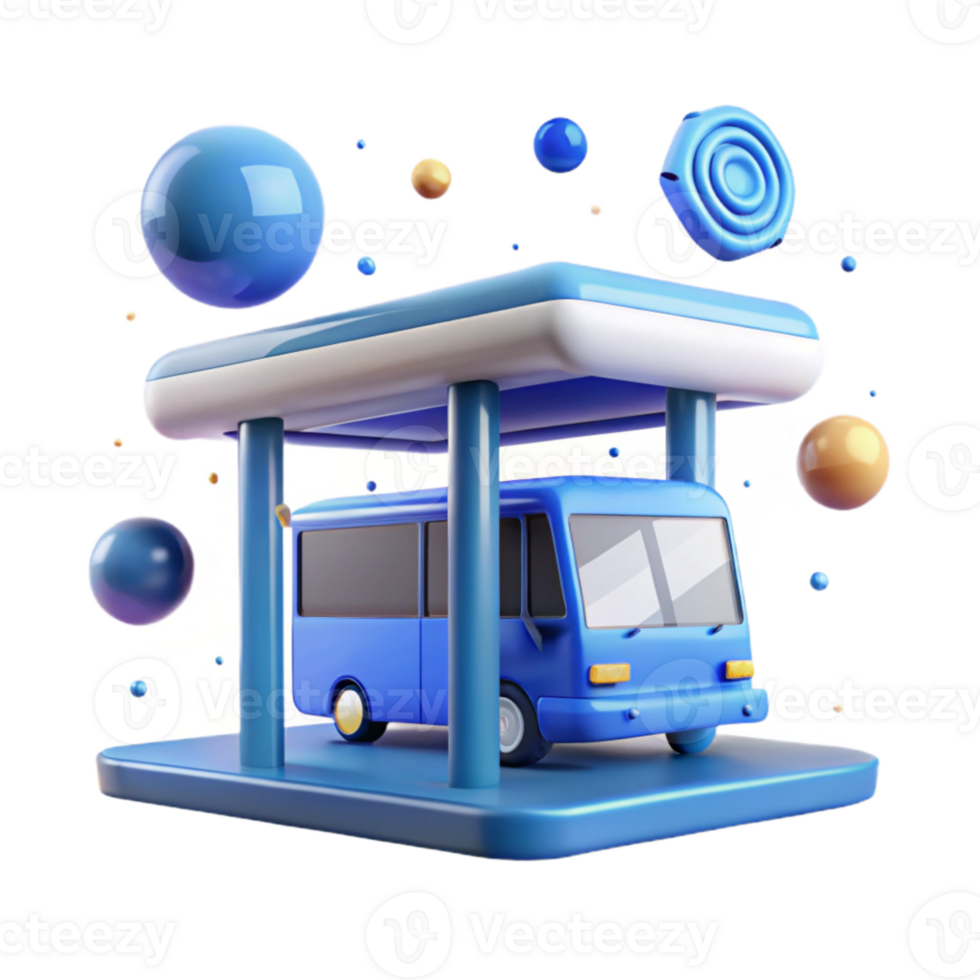 elegant vintage Bus Stop Sign Blue White Bus Icon Cutout for Public Transit png